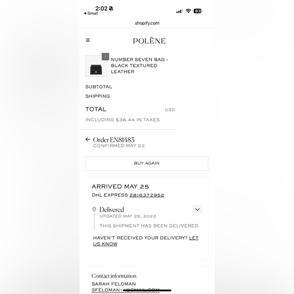 Excellent condition Polène Numero Sept crossbody bag in the textured black - Picture 9 of 9